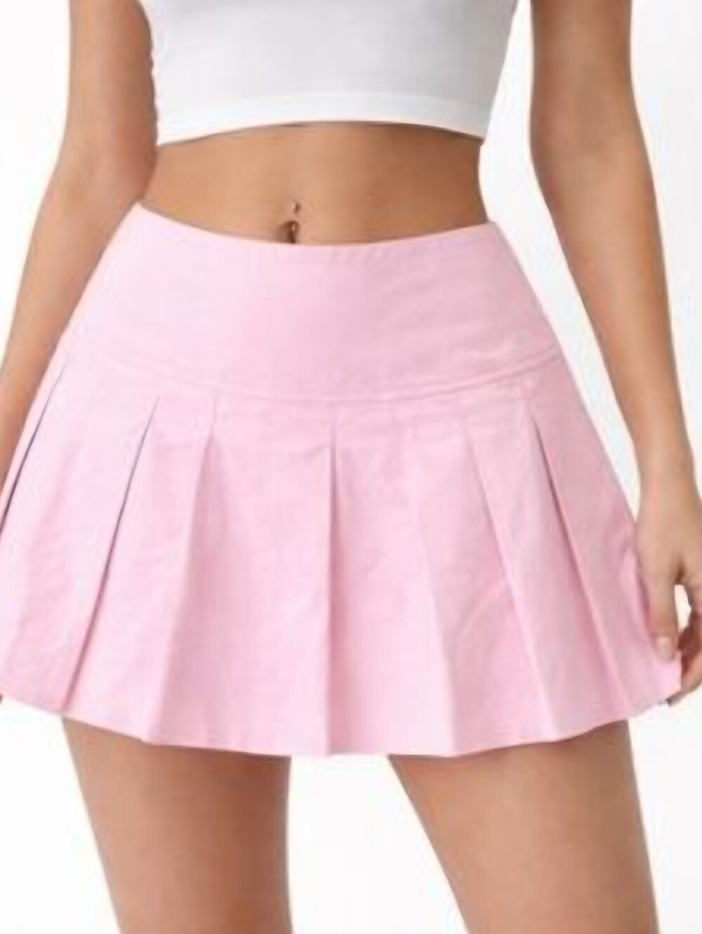 Zara light pink cotton pleated mini skort/tennis skirt Size Medium